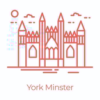 Trendy York Minster vector