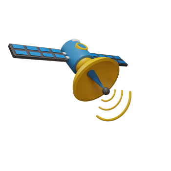 3D Blue Satellite Illustration png