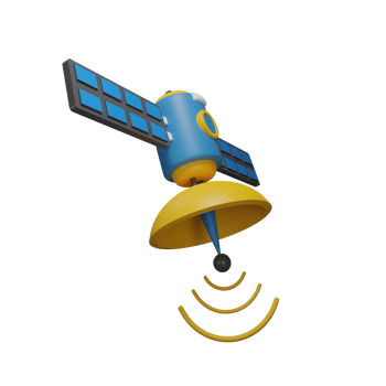 3D Blue Satellite Illustration png