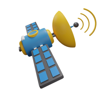 3D Blue Satellite Illustration png