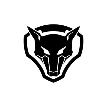 Wolf Shield logo design vector
