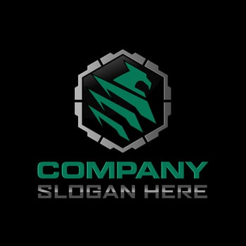 Eagle hexagon tactical logo design Template vector