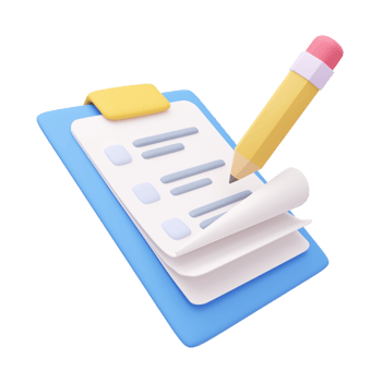 3D report paper clipboard. Note paper for checklist notes. 3D illustration. png
