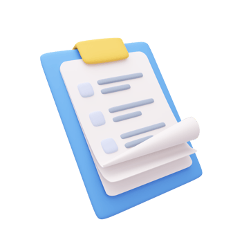 3D report paper clipboard. Note paper for checklist notes. 3D illustration. png
