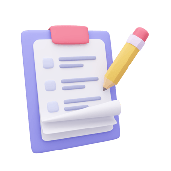 3D report paper clipboard. Note paper for checklist notes. 3D illustration. png