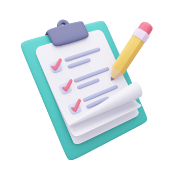 3D report paper clipboard. Note paper for checklist notes. 3D illustration. png