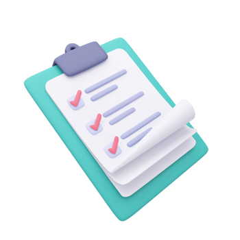 3D report paper clipboard. Note paper for checklist notes. 3D illustration. png