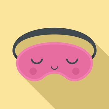Rest sleeping mask icon, flat style vector