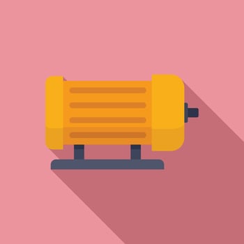 Industrial electric motor icon, flat style vector