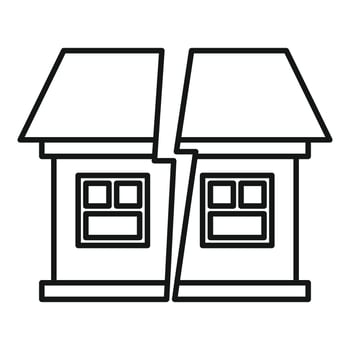 Family divorce house icon, outline style vector