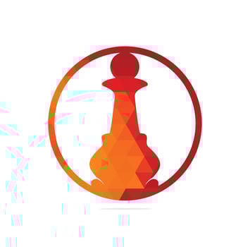 Illustration of chess logo design template vector