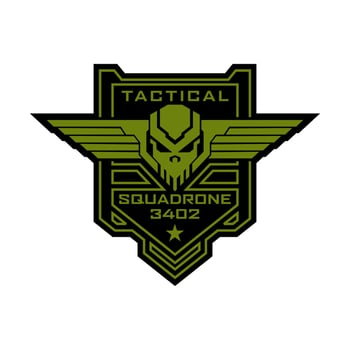 Tactical military skull squadron logo design vector