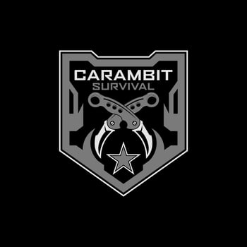 karambit badge survival logo design vector