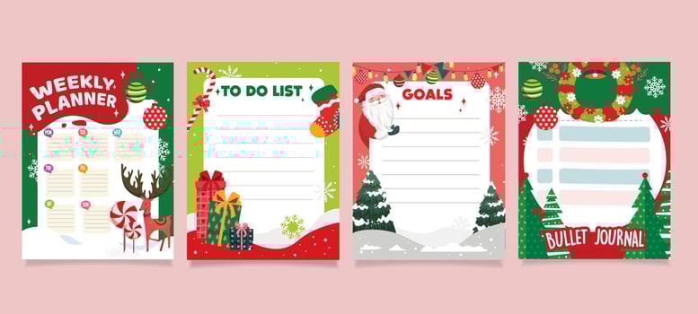 Journal Template Christmas vector