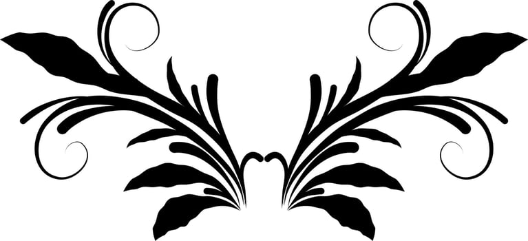 Calligraphic swirl border elements vector
