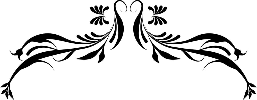Calligraphic swirl border elements vector