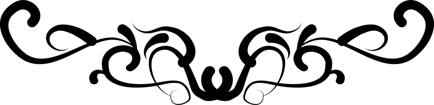 Calligraphic swirl border elements vector