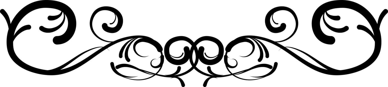 Calligraphic swirl border elements vector