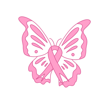 Pink Ribbon With Butterfly Wings png