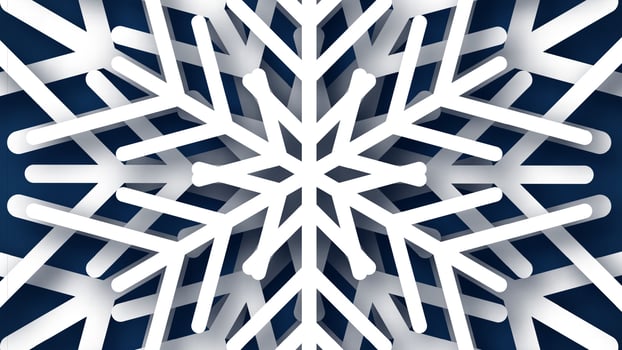 Christmas dark blue background with white paper glitter snowflakes. New year snowflakes holiday decoration. Vector illustration