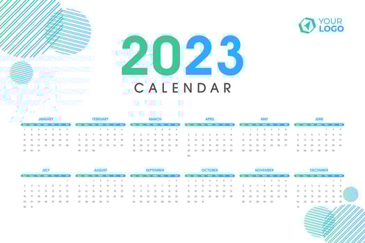 2023 Calendar Template, editable vector