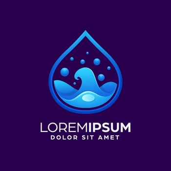 Water Drop and Wave Logo Design Template vector