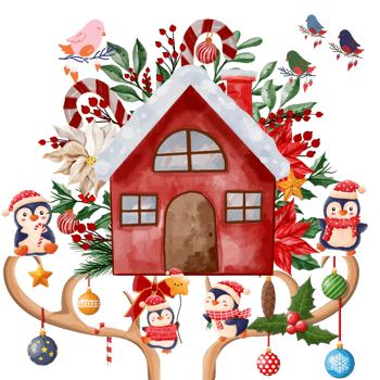 Happy Home Christmas Elements png