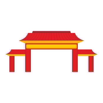 Pagoda icon, flat style vector