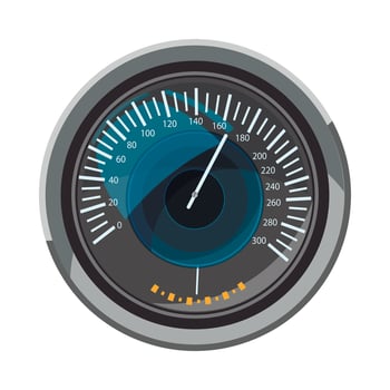 Speedometer icon, cartoon style vector