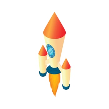 Two stage rocket icon, cartoon style vector