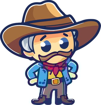 old cowboy Vector illustration