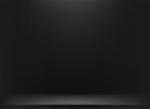 Dark illuminated studio. 3d vector illustration