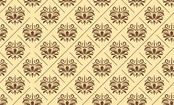 Vintage Ornament Wallpaper Seamless Background Vector Pattern