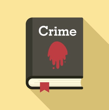 Crime book icon, flat style vector