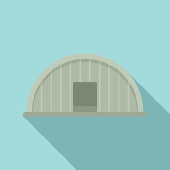 Aircraft repair hangar icon, flat style vector