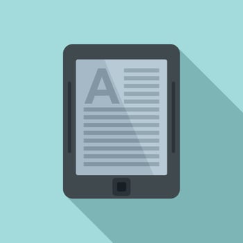 Library tablet reader icon, flat style vector