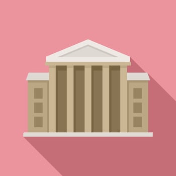 Museum icon, flat style vector