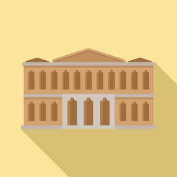 Ballet theater icon, flat style vector