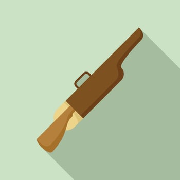 Safari hunter rifle icon, flat style vector