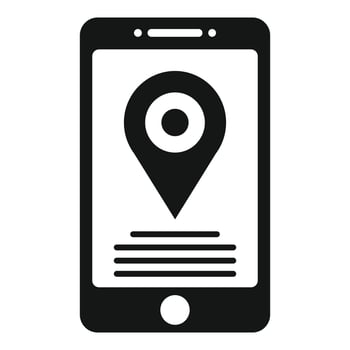Hunting phone location icon, simple style vector
