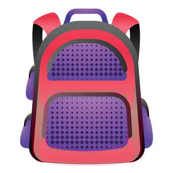 Trip backpack icon, cartoon style vector