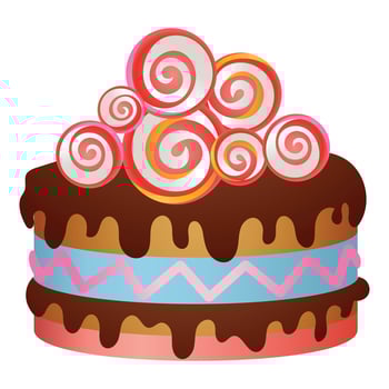 Birthday cake icon, cartoon style vector