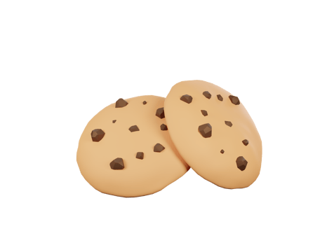 Delicious Cookies Biscuit, or Cracker on transparent PNG background . 3d rendering.