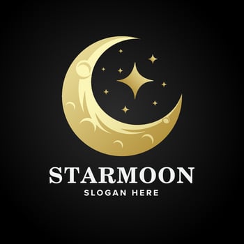 Luxury Star and Moon Logo Design Template vector
