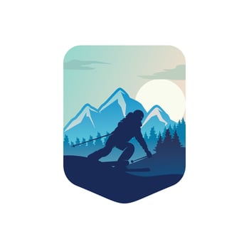 Winter Sport Logo Design Template vector