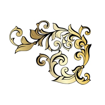 Vector damask vintage baroque scroll ornament swirl. Victorian monogram heraldic shield swirl. Retro floral leaf pattern border foliage antique  acanthus calligraphy engraved tattoo.Tile decor element