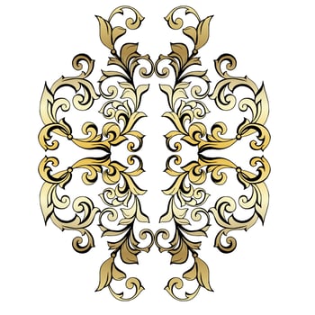 Vector damask vintage baroque scroll ornament swirl. Victorian monogram heraldic shield swirl. Retro floral leaf pattern border foliage antique  acanthus calligraphy engraved tattoo.Tile decor element