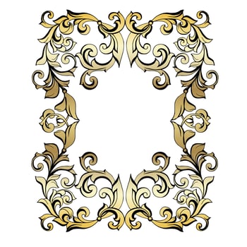 Vector damask vintage baroque scroll ornament swirl. Victorian monogram heraldic shield swirl. Retro floral leaf pattern border foliage antique  acanthus calligraphy engraved tattoo.Tile decor element