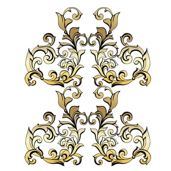 Vector damask vintage baroque scroll ornament swirl. Victorian monogram heraldic shield swirl. Retro floral leaf pattern border foliage antique  acanthus calligraphy engraved tattoo.Tile decor element