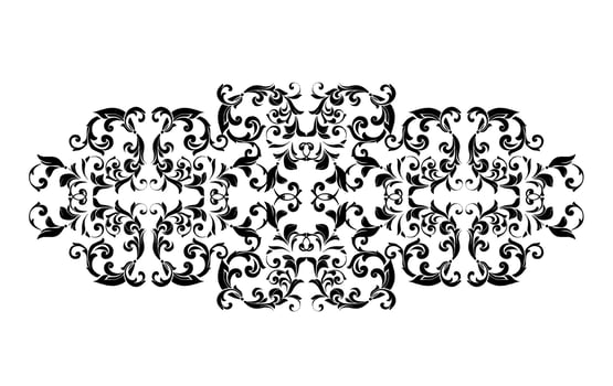 Vector damask vintage baroque scroll ornament swirl. Victorian monogram heraldic shield swirl. Retro floral leaf pattern border foliage antique  acanthus calligraphy engraved tattoo.Tile decor element